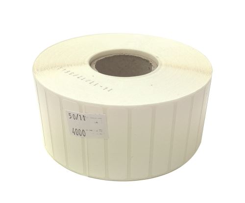 Adhesive Polyethylen labels 50x11mm SYNTYRE (price per 1000pc, 2500 pc/roll)
