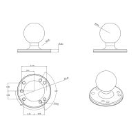 RAM Mounts Round Plate with 1.5" Ball - C Size (4)