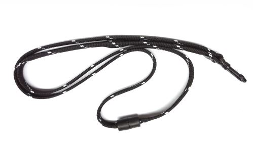 UHF RFID lanyard, black & white, plastic carabiner
