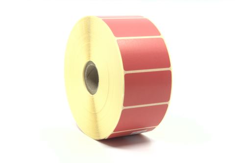 Adhesive paper labels 50x30mm,red colour